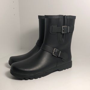 sperry top-sider short rain boots in black